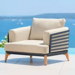 Sale Salotto da giardino alluminio 12 pezzi Monte Carlo Grigio antracite e beige Salotto Da Giardino
