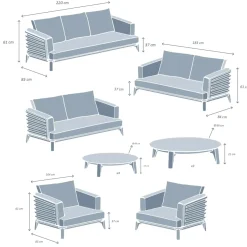 Sale Salotto da giardino alluminio 12 pezzi Monte Carlo Grigio antracite e beige Salotto Da Giardino