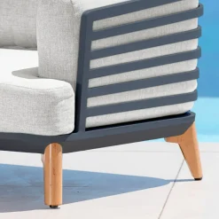 Outlet Salotto da giardino alluminio 12 pezzi Monte Carlo Grigio antracite e grigio chiaro Salotto Da Giardino