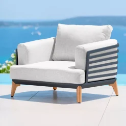 Hot Salotto da giardino alluminio 2 posti 3 pezzi Monte Carlo Grigio antracite e grigio chiaro Salotto Da Balcone|Salotto Da Giardino