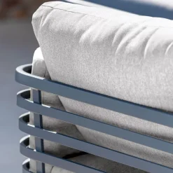 Salotto da giardino alluminio 5 posti 5 pezzi Monte Carlo Grigio antracite e grigio chiaro