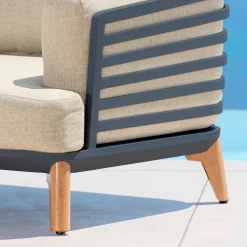 Salotto da giardino alluminio 12 posti 8 pezzi Monte Carlo Grigio chiaro e beige