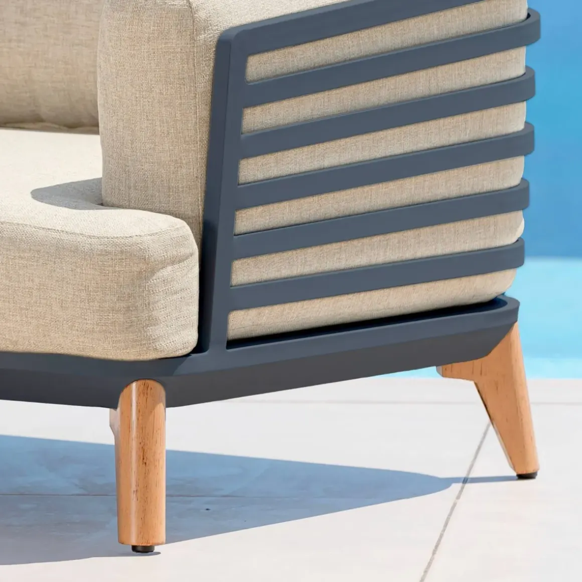 Salotto da giardino alluminio 12 posti 8 pezzi Monte Carlo Grigio chiaro e beige