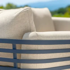 Salotto da giardino alluminio 12 posti 8 pezzi Monte Carlo Grigio chiaro e beige