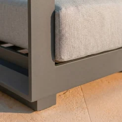 Salotto da giardino alluminio 4 posti 4 pezzi Elba Grigio antracite e grigio chiaro