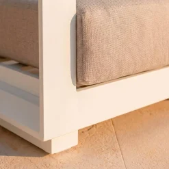 Salotto da giardino angolare alluminio 10 posti Elba Bianco e tortora Salotto Da Giardino