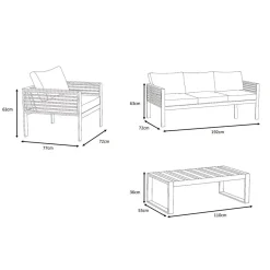 New Salotto da giardino Bali /Grigio chiaro - 5 posti Salotto Da Giardino