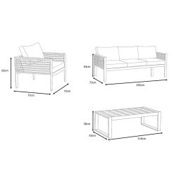 Online Salotto da giardino Bali Grigio antracite/Ardesia - 5 posti Salotto Da Giardino