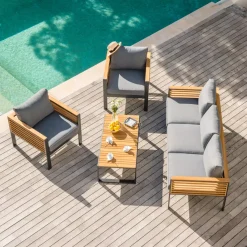 Online Salotto da giardino Bali Grigio antracite/Ardesia - 5 posti Salotto Da Giardino