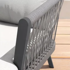 Discount Salotto da giardino in alluminio 2 posti 3 pezzi Amalfi Grigio antracite e grigio chiaro Salotto Da Balcone|Salotto Da Giardino