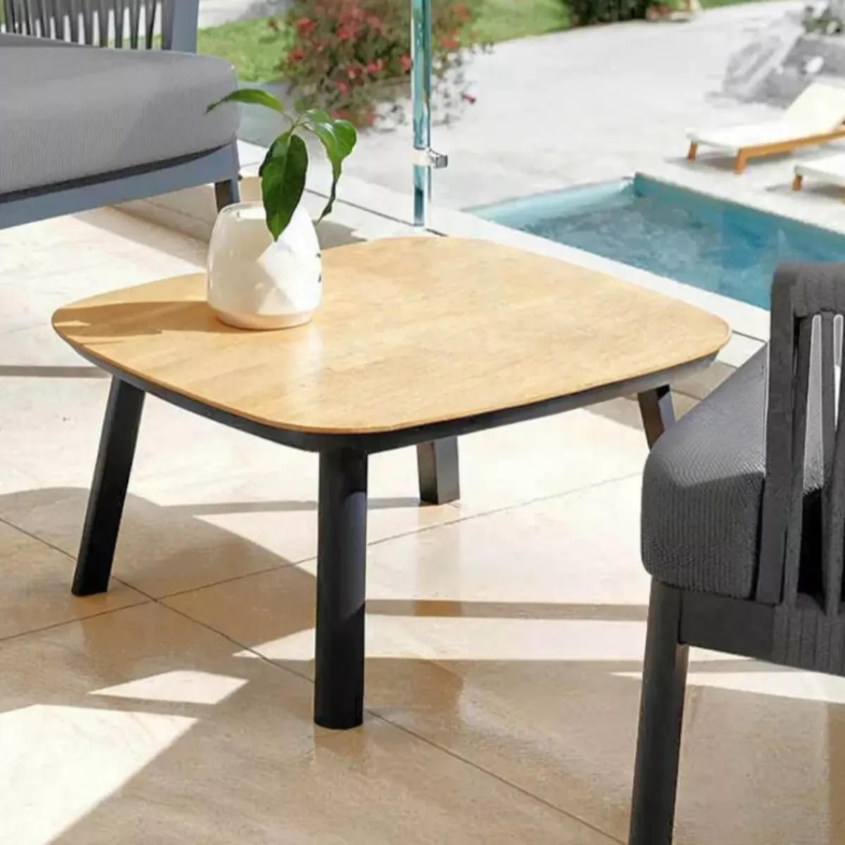 Sale Salotto da giardino in alluminio 2 posti 3 pezzi Amalfi Grigio Salotto Da Balcone|Salotto Da Giardino
