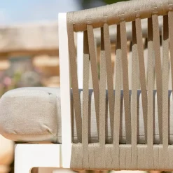 Clearance Salotto da giardino in alluminio 5 pezzi Amalfi Bianco e tortora Salotto Da Giardino