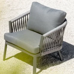 New Salotto da giardino in alluminio 4 posti 4 pezzi Amalfi Grigio Salotto Da Giardino