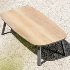 New Salotto da giardino in alluminio 5 posti 4 pezzi Amalfi Grigio antracite e grigio chiaro Salotto Da Giardino