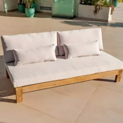 Clearance Salotto da giardino in legno di acacia 5 pezzi Bornéo Salotto Da Giardino