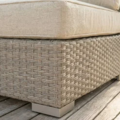New Salotto da giardino in resina intrecciata 5 posti 6 pezzi Palma Grigio e beige Salotto Da Giardino