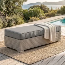 Clearance Salotto da giardino in resina intrecciata 9 pezzi Palma Grigio e antracite Salotto Da Giardino