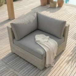 Clearance Salotto da giardino in resina intrecciata 9 pezzi Palma Grigio e antracite Salotto Da Giardino
