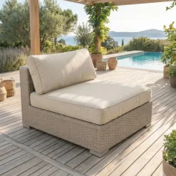 Online Salotto da giardino in resina intrecciata 2 posti 3 pezzi Palma Grigio e beige Salotto Da Balcone|Salotto Da Giardino