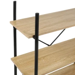 Scaffale a 3 livelli in legno e metallo (H96.5 cm) Lola Nero