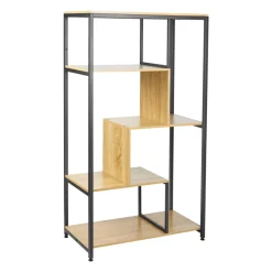 Scaffale a 4 livelli in legno e metallo (H130 cm) Anny Nero
