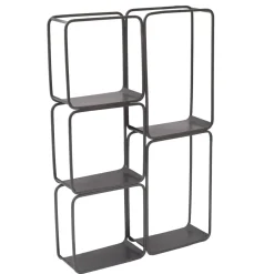 Scaffale da parete in metallo 5 ripiani (Alt 77 cm) Retrò Grigio antracite