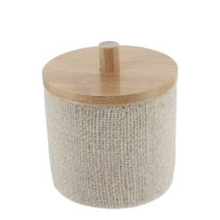 Scatola per cotone con coperchio (D10 cm) Effetto Maille Beige