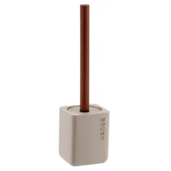 Scopino WC quadrato in poliresina incisa Sia Beige