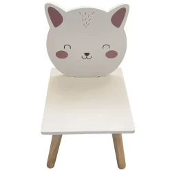 Sedia bambini legno (Alt 46 cm) Gattino Bianco