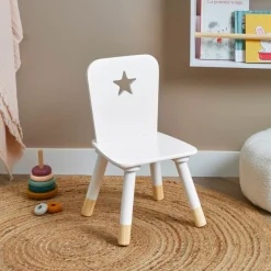 Sedia bambino legno (H50 cm) Stars Bianca
