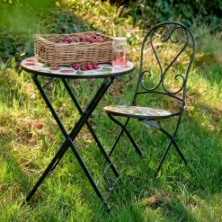 Clearance Sedia bistro pieghevole in mosaico Monaco Salotto Da Balcone|Sedie Da Giardino