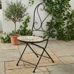 Sale Sedia bistro pieghevole in mosaico Lisse Pastel Salotto Da Balcone|Sedie Da Giardino