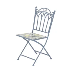 Best Sedia bistro pieghevole in mosaico Sorrento Azzurro Salotto Da Balcone|Sedie Da Giardino
