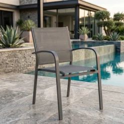 Discount Sedia da giardino alluminio impilabile Murano Grigio Sedie Da Giardino