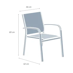 Discount Sedia da giardino alluminio impilabile Murano Grigio Sedie Da Giardino