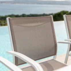 Sedia da giardino alluminio impilabile Murano Bianco e tortora Sedie Da Giardino