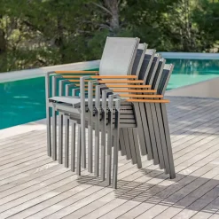 Best Sedia da giardino alluminio impilabile Bali - Grigio antracite Sedie Da Giardino