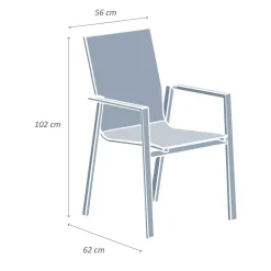 Sale Sedia da giardino con schienale alto in alluminio impilabile Murano Grigio Sedie Da Giardino