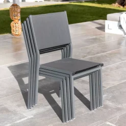 Discount Sedia da giardino impilabile Alluminio Murano Grigio Sedie Da Giardino