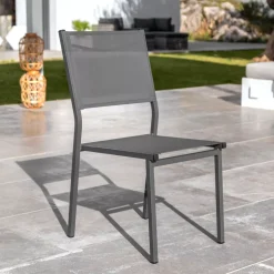 Discount Sedia da giardino impilabile Alluminio Murano Grigio Sedie Da Giardino