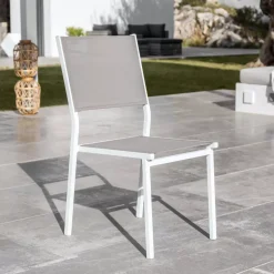 Discount Sedia da giardino impilabile Alluminio Murano Bianco/Tortora Sedie Da Giardino