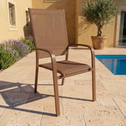 Hot Sedia da giardino impilabile in alluminio con schienale alto Murano Sedie Da Giardino