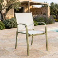 Hot Sedia da giardino in alluminio impilabile Murano Verde rosmarino Sedie Da Giardino