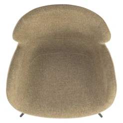 Sedia da pranzo girevole con braccioli in tessuto testurizzato (Altezza seduta 46cm) Pema Verde cachi