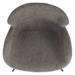 Sedia da pranzo girevole con braccioli in tessuto testurizzato (seduta 46cm) Pema Grigio scuro