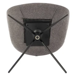 Sedia da pranzo girevole con braccioli in tessuto testurizzato (seduta 46cm) Pema Grigio scuro