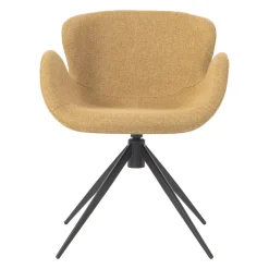 Sedia da pranzo girevole con braccioli in tessuto testurizzato (Altezza seduta 46cm) Pema Miele
