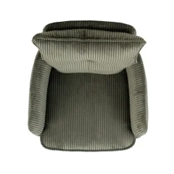 Sedia da pranzo girevole in velluto a coste (seduta 48 cm) Nuva Verde