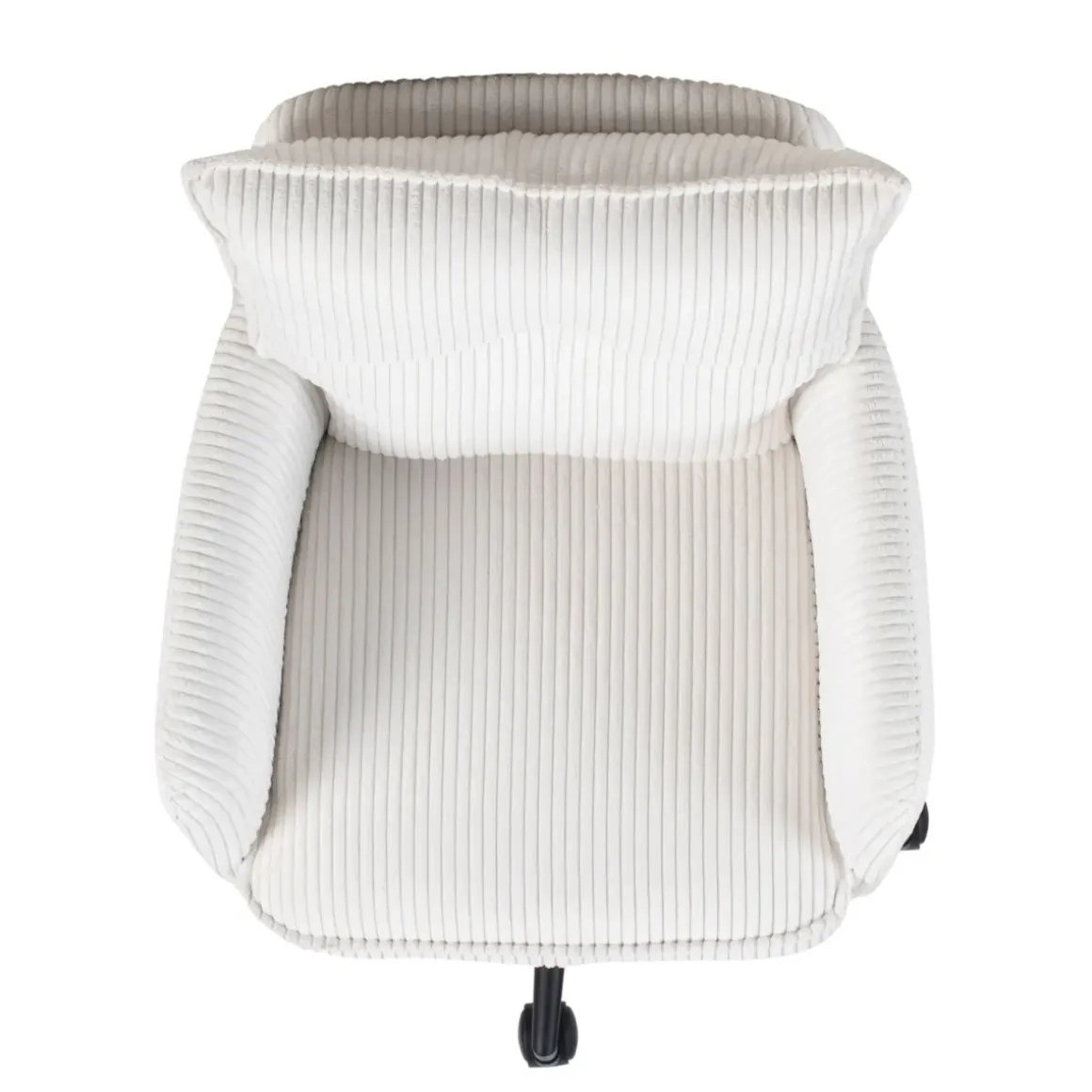 Sedia da ufficio con ruote in velluto a coste regolabile in altezza (seduta da 46 a 54 cm) Nuva Bianco