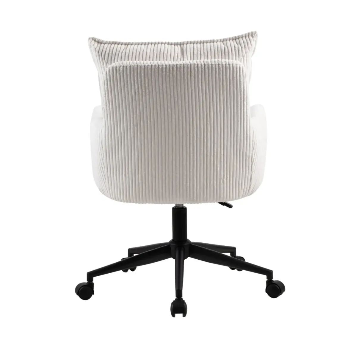 Sedia da ufficio con ruote in velluto a coste regolabile in altezza (seduta da 46 a 54 cm) Nuva Bianco